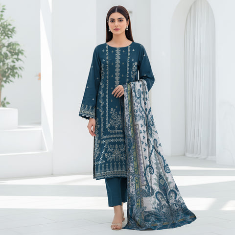 3pc lawn embroidered shirt vol-AH-1810