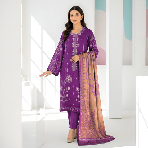 3pc lawn embroidered shirt vol-AH-1801