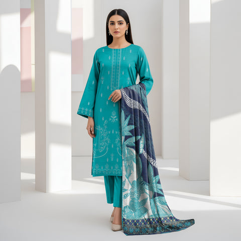 3pc lawn embroidered shirt vol-AH-1802