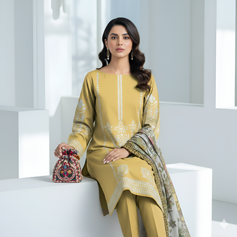 3pc lawn embroidered shirt vol-AH-1803