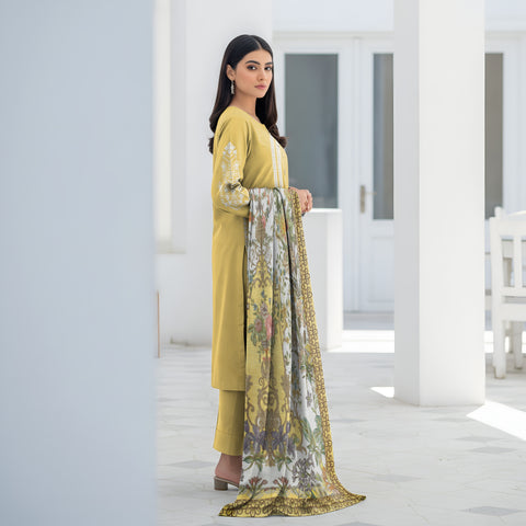 3pc lawn embroidered shirt vol-AH-1803