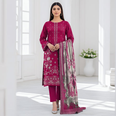 3pc lawn embroidered shirt vol-AH-1804