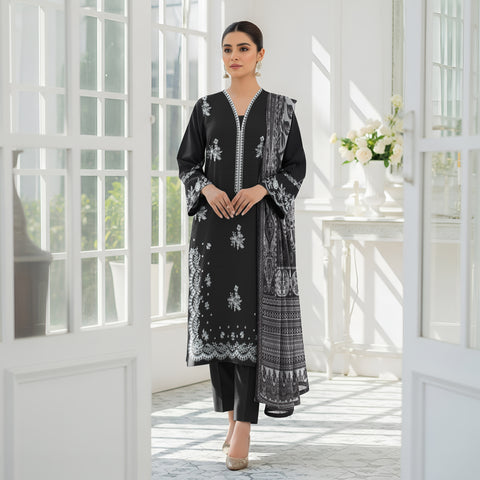 3pc lawn embroidered shirt vol-AH-1806