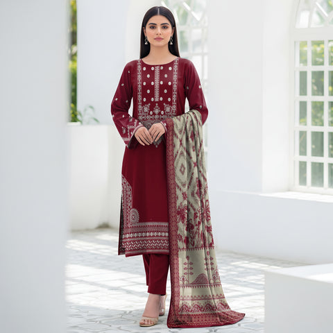 3pc lawn embroidered shirt vol-AH-1809