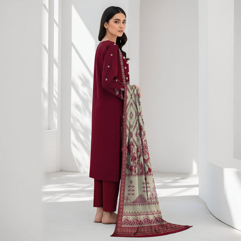 3pc lawn embroidered shirt vol-AH-1809