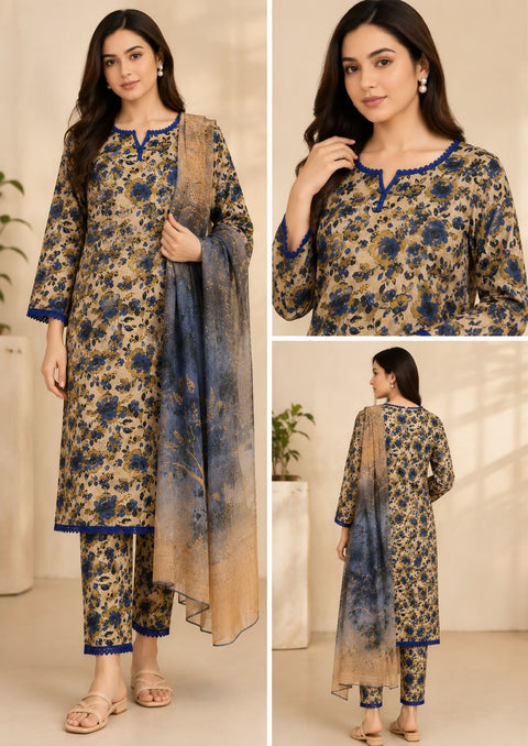 stitched lawn 3 piece sale