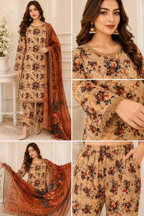 stitched lawn 3 piece sale